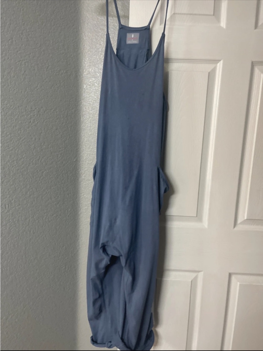 Free People Hot Shot Romper Dusty Blue Lightweight Jumpsuit NWOT